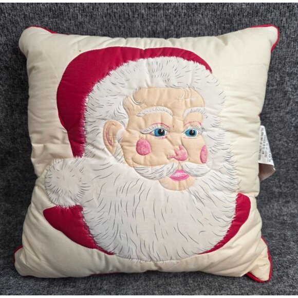Brentwood Originals Santa Claus Decorative Throw Pillow 13"x13" Holiday Accent - Picture 1 of 5